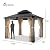 HOMPUS 10x12 FT Hardtop Wood Gazebo, Cedar Wood Frame Gazebo with Double Metal Roof, Outdoor Gazebo with Netting & Curtains, Wooden Gazebos Pavilion for Backyard, Garden, Deck, Gray