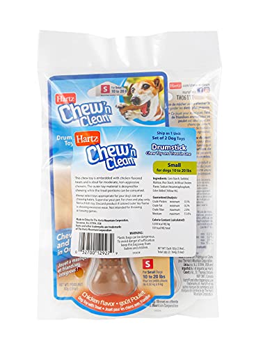 Hartz Chew ‘N Clean Chicken Flavored Drumstick Dog Treat & Chew Toy, Small, 2 Pack #TOP14