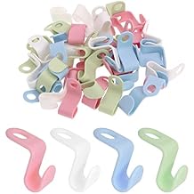 DGQ 48Pcs Multicolor ABS Plastic Closet Organizer Hanger Clips Space Saving Clothes Hanger Extender Hooks