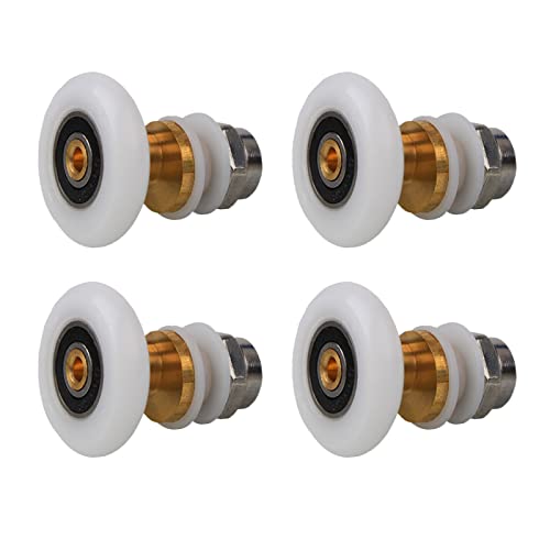 Qikuver Ruedas para Puerta de Ducha, 4 Piezas, 25mm Rodillo de Repuesto Mampara Rodamientos Mamparas para Puerta Corredera De Cristal Baño (25MM)