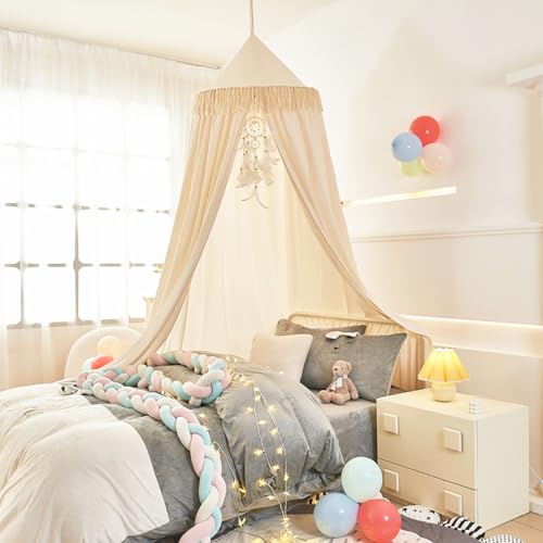 Mengersi Kids Bed Canopy with Tassel,Bed Canopy for Girls Boys