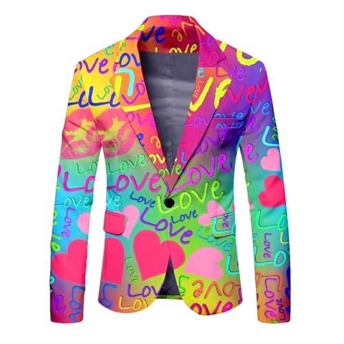 Mens Chirstmas Blazers Jacket Funny Light Up Xmas Suit Jackets Holiday Party Blazer Casual Business One Button Blazer