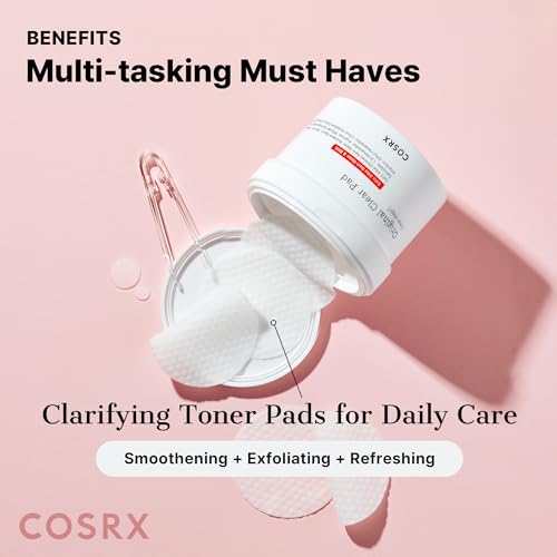 COSRX BHA Toner Pads, 70 Sheets, Exfoliating Pads for Dead Skin & Blackheads, Minimize Pores, Prevent Breakouts, Smooth Skin Texture, Korean Skin Care, Stocking Stuffers, Holiday Gifts,Gifts For Women