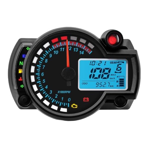 Moto Cuentakilómetros Medidor De Velocidad Universal para Motocicleta Odómetro Digital para Tablero De Instrumentos Tacómetro Medidor De Combustible Indicador De Velocidad
