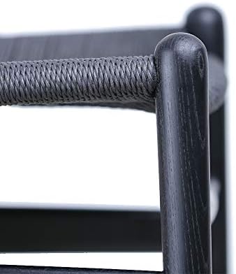 Tomile Wishbone Chair Y Chair Solid Wood Dining Chairs Rattan Armchair Natural (ash wood black)