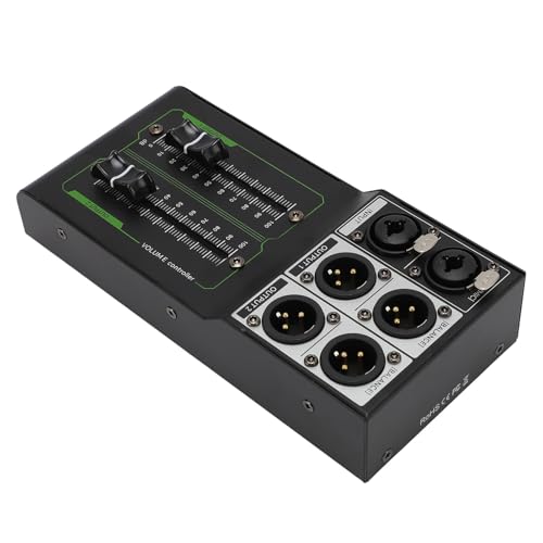Controlador de Volumen Estéreo Pasivo, Control de Audio HiFi Profesional con Fader de 70 mm y Construcción Metálica Plug and Play para Estudio y Audio Doméstico miniatura 4