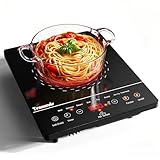 Single Burner Electric Cooktop, Portable Electric Stove One Burner, 1800W Ceramic Cooktop with Touch Control, Child Safety Lock, 4 Hour Timer, Overheat Protection, 110V - 120V Plug in