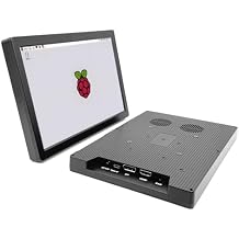 10.1 Inch Mini Portable Monitor, 1280x800 IPS LCD HD Display with Stand, DP&USB-C & HDMI for Raspberry Pi 3/3B+/4B/5, for CCTV Surveillance,dvr,Jetson Nano, Banana Pi, PC, Phone, PS5, Xbox, Switch