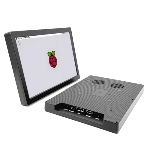 10.1 Inch Mini Portable Monitor, 1280x800 IPS LCD HD Display with Stand, DP&USB-C & HDMI for Raspberry Pi 3/3B+/4B/5, for CCTV Surveillance,dvr,Jetson Nano, Banana Pi, PC, Phone, PS5, Xbox, Switch
