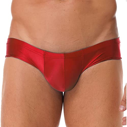 renvena Men's Silky Glossy Bikini Briefs Swim Trunks Stretchy Boxer Shorts Swimwear Bottoms3