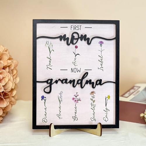 Macorner Personalized 2 Layers Wooden Plaque Decor Mothers Day Gifts
