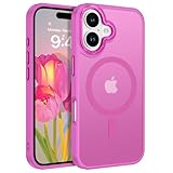 BENTOBEN Funda Magnética para iPhone 16 Plus, 6,7''[Compatible con Magsafe] Carga Inalámbrica Carcasa iPhone 16 Plus Funda Verano Translúcido Mate Protección Grado Militar Anti-Arañazos-Morado Baya