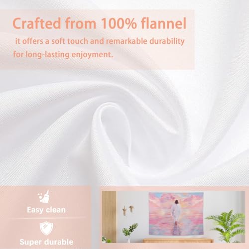 AQYIP Jesus Walking on Water Tapestry, Pastel Christian Jesus Tapestry Decorative, Christian Room Decor, Pink Religious Wall Tapestries Blanket Decor for Home Office Church, 50x60 Inch