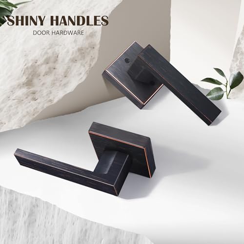 4 Pack Dummy Door Handles Oil Rubbed Bronze,Dummy Door Knob Interior,Half-DummyDoor Lever by SHINY HANDLES - Image 3