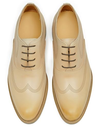 Santimon Men’s Genuine Leather Oxford Shoes - Lightweight Formal Dress Derby Shoes for Weddings, Business, Prom & Tuxedo - Modern Fashion & Comfortable Design3