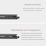 Ionic Hair Straighteners for Women,5.7cm Ceramic Wide Plate 120℃ to 220℃ LED Digital Display Side Temp Button Lock and Unlock Hair Straightener 2m 360 ° Swivel Cord for Short Medium Long Hair - Image 5