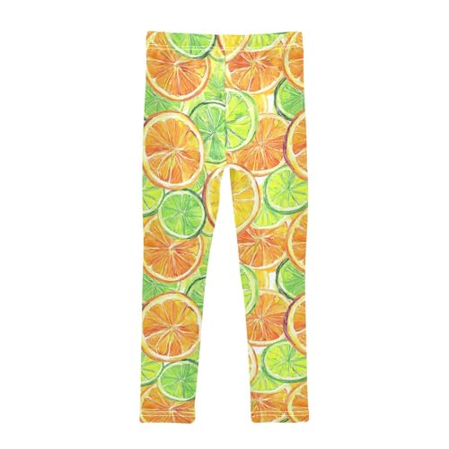 Citrus Fruit Slices Girls' Leggings Toddler Doodles Kids Yoga Pants Dance Active Tights 4T2