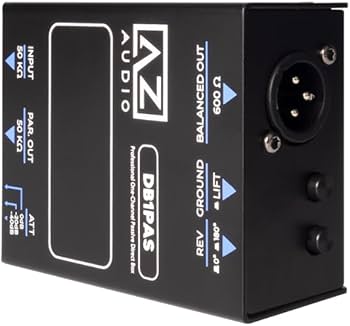 Caixa DI Direct Box Passivo 1 Canal Profissional AZ Audio DB1PAS