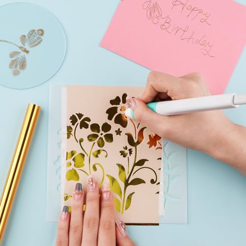 12 Pack Heat Transfer Gold Foil Sheets for Crafts Embossing Stamp Tool Heat Activated Thermal Toner Reactive Foil Roll 5.9inx4.26ft Add Stunning Foiled Elements to Any Card, Scrapbooking, DIY