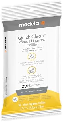 Medela Quick Clean Breast Pump Wipes, Plant-Based, 30 Count
