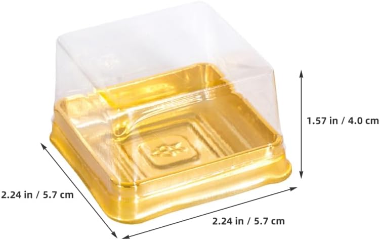 Miniatura 2 de DOITOOL 100 unidades de mini recipientes individuales para cupcakes, embalaje de pastel de luna, cajas de plástico transparente para cupcakes, mini