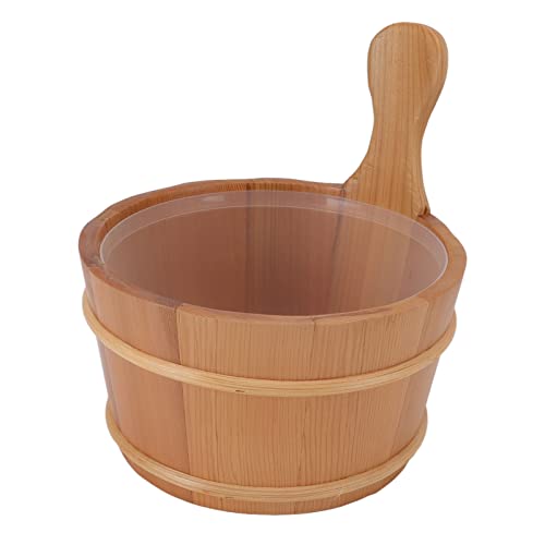 Balde de Sauna 4L, Barril de Banheira de Hidromassagem de Madeira à Prova de Vazamento de Vapor, Bar