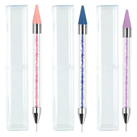 SiumPklay 3-Pack Nail Art Rhinestone Pens Cover