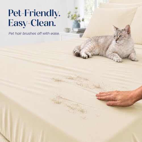 Dream Valley 3 PCS Cooling Sheets Twin Size with 1 Pillowcase, Light Beige — view 3