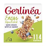 GERLINEA   Barre Céréales Gourmande Aux Myrtilles Et Amandes, Texture Fondante, Boîte 93g   Lot De 3