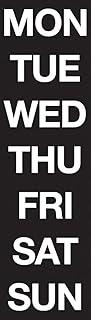 Magna Visual Magnetic Days of The Week 1" x 2" (White on Black)