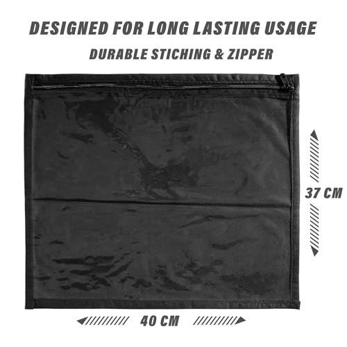 Image of Kuber Industries Non-Woven Foldable Saree Covers With Zip| Single Saree Storage Bags |Clothes Organiser For Wardrobe |Transparent Top With Premium Zipper|Pack Of 12 (Black)