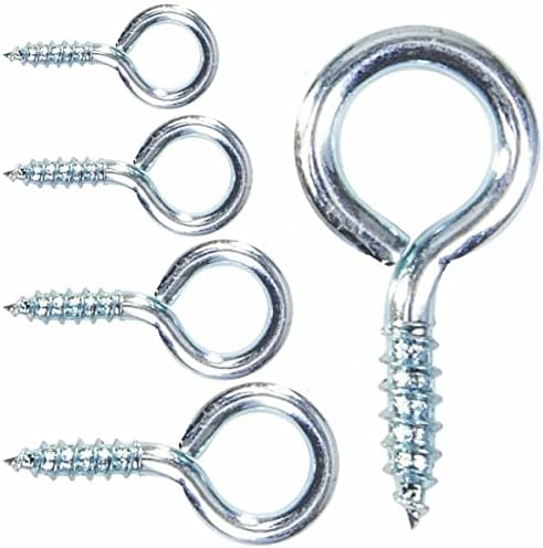 SISI UK® 20 x Heavy Duty Screw in Eye Hooks 30mm,35mm,40mm,45mm,55mm,65mm,75mm -Metal/Wood/Thread/Twist/Ring/HoopHeavy Duty Loop/Vine/Hoop/Frame Eye Hooks (30MM)