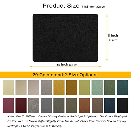 ILOFRI Linen Fabric Patches Self Adhesive 8x11 inch 2pcs, Durable Fabric Couch Repair Tape Kits for Upholstery, Furniture, Car Seats, Office Chair, Sofa, Clothing, Jackets, Crafts - Black