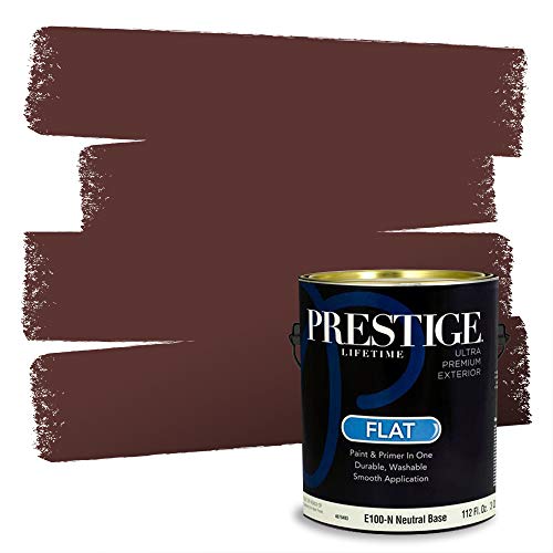 PRESTIGE Paints Exterior Paint and Primer In One, 1-Gallon, Flat, Comparable Match of Sherwin Williams* Arresting Auburn*