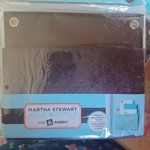 Martha Stewart Home Office with Avery Small Shagreen Pocket Brown 8in x 7- 1-4in