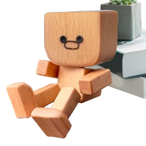 Figura de hombre de madera oscilante – Muñeca vibratoria artesanal decoración de salpicadero de coche – Decoración divertida de interior para coche, oficina, hogar, sala de estar dormitorio