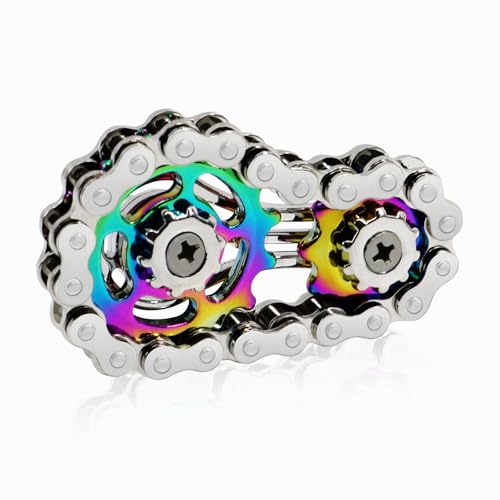 Jouets Fidget en métal, Jouet Fidget en chaîne de vélo avec 2 Vitesses, Jouets Fidget pour Les Doigts pour soulager l'anxiété Gadgets pour Les Adultes...