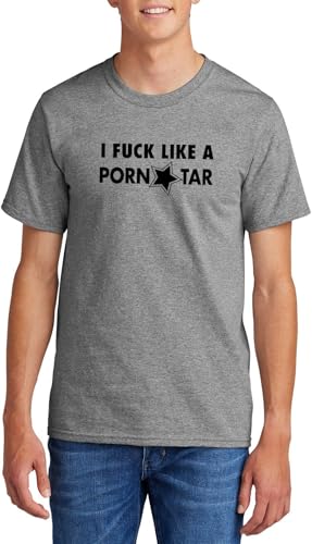 Men's Heavyweight Tee I Fuck Like A Porn Star Rude Sexual T Shirt Sport Grey 2XL