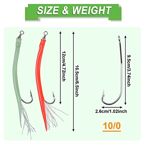 Classic Striped Bass Tube Lures Saltwater Cod Rigs Trolling Tube Teaser With Stainless Steel Fishing Hooks Barrel Swivels For Bass Cod Big Game Fishing #TOP2