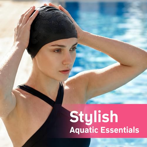 KOMETRA Women Swim Cap 2 Pack for Long Hair — view 3