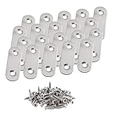 Material: Acero inoxidable. XFentech Placas de Soporte Plano - Soporte de Conector de Placa de Unión de Metal con Tornillos, 20 pcs, 50 * 16mm