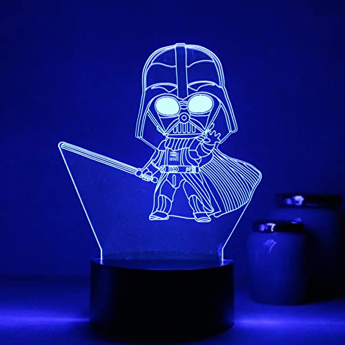 Luminária LED 3D star wars, Darth Vader, stormtrooper (Mini Darth Vader)