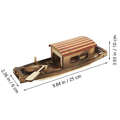 Ultnice Wooden Boat Toy Model Wood Canoe With Paddles Unfinished Natural Wood Fishing Boat Craft For Nautical Beach Coastal Gifts Decorations #TOP2