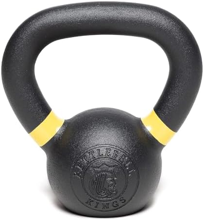 Kettlebell Kings | Powder Coated Kettlebells Weight 10LB | Hand weights Workout Gym Equipment & Strength training sets for Women & Men | Weights set for Home Gym (5-90LB) (Cast Iron)