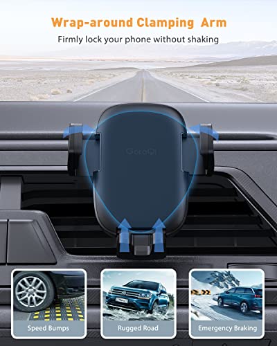 Car Phone Holder Mount, Phone Mount for Car Vent with Metal Hook Clip, Air Vent Car Mount for iPhone 14 13 12 11 8 Plus Pro Max Mini XS XR X Pixel 7 6 5 4 Samsung S23 S22 S21 S10 Ultra Smart Phones