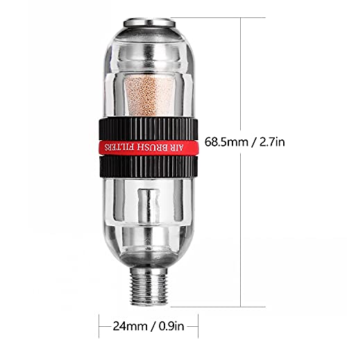 ABEST Mini Airbrush Luftfilter Inline-Wasserabscheider Wasserfallenfilter für Luftkompressor G1 / 8 Stecker