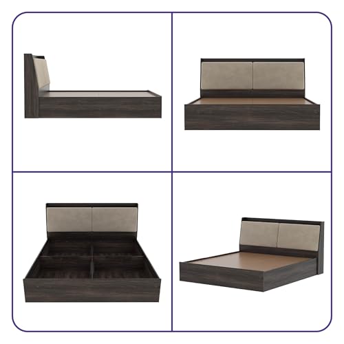 Image of Wakefit Bed | 3 Yr Warranty | King Size Bed, Storage Box & Foam-Cushioned Upholstery Headboard, Density: 680-750 kg /m,Termite & Borer Resistant, Fits Mattresses Up to 8 Inches (Mars 78 x 72 - WM)