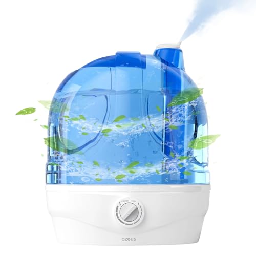 AZEUS Humidifiers, 2.8L Ultrasonic Cool Mist Humidifier for Large Room Babies Office, Quiet Humidifiers with Microporous filters, Lasts up to 50 Hours, Auto Shut-Off (BPA-Free)