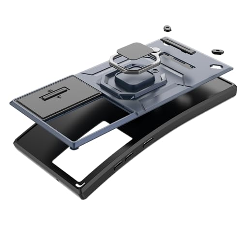 Image of CamShield Pro Case with Slide Camera Protection and 360 Protection Ring Stand Bumper Back Case Cover for Samsung Galaxy S23 Ultra 5G (Blue)