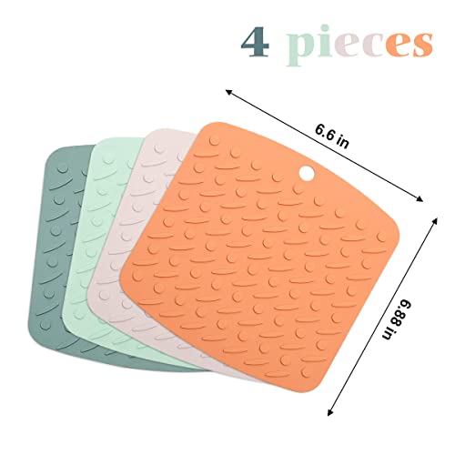 Silicone Pot Holder 4 Pack Silicone Trivet Mat - Non Slip Heat Resistant Trivet Hot Pads For Kitchen Silicone Pot Holder For Kitchens Jar Opener, Spoon Holder, Oven Mitts, Placemats, Pot Holders #TOP5